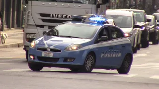 POLIZIA DI STATO IN SIRENA + POLIZIA DI STATO IN MOTO NIBBIO IN SIRENA+CARABINIERI IN SIRENA(Milano)