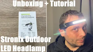 LED Headlamp with All Perspectives Induction 230° Illumination, 350 Lumens Unboxing and instructions