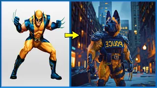 AVENGERS As POLICE DOG VENGERS 🔥 All Characters (marvel & DC) 2024 #avengers #marvel #doc