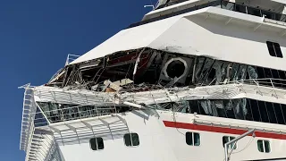 Carnival Cruise ships collide at Cozumel Port