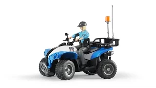 Bruder Toys  Police Quad with Light Skin Policewoman and Accessories #63010