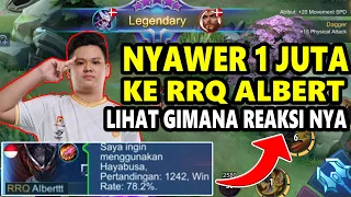 NYAWER 1 JUTA KE RRQ ALBERT ALIAS MVP MPL ! BAYI ALIEN NGAMUK KITA SURUH DIA MAIN HAYABUSA ! BANTAI