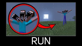 Minecraft wait what meme part 385 (Scary Three-Headed Herobrine)