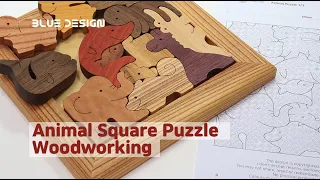 How to Make a Wood Animal Square Puzzle Scroll saw