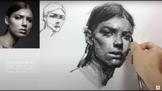 [ASMR] Impressionism Portrait Drawing by Zin Lim.