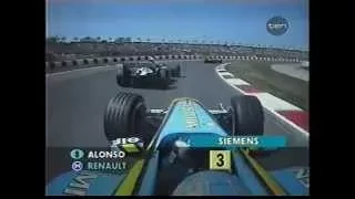 Alonso angry (Spain 2003)