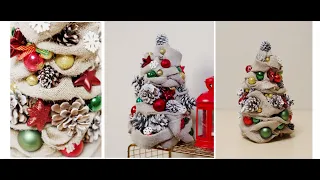 DIY: Xmas tree decor Christmas decor with cones / Елочка на бутылке / Weihnachtsbaum