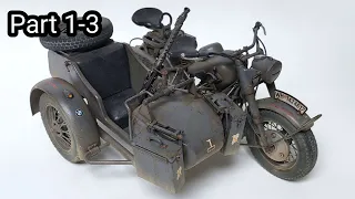 ITALERI 1/9 German Military Motorcycle & German Infantryman Part1-3