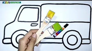 How To Draw A Van || Step By Step Very Easy Van Drawing || Bus Drawing,Painting,Coloring For Kids🖌️🎨