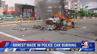 Police Car Burning Arrest