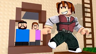 FUI NA FESTA DO VIZINHO * sem que meus pais soubéssem * (Roblox Sneak Out to Friends House)