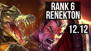 RENEKTON vs DARIUS (TOP) | Rank 6 Renekton, 6/1/4, Dominating | EUW Challenger | 12.12