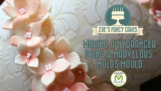 Making a hydrangea using a Marvelous Molds mould cake decorating flowers tutorial