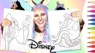 COLORING DISNEY VILLAINS URSULA & EVIL QUEEN | The Little Mermaid & Snow White | Disney Princess