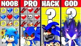 Minecraft Battle: SONIC MUTANT CRAFTING CHALLENGE - NOOB vs PRO vs HACKER vs GOD ~ Funny Animation