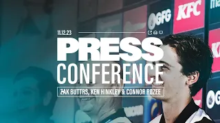 Connor Rozee, Zak Butters and Ken Hinkley press conference - 11 December