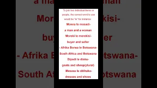 Setwana lessons #shorts #setswana #learnsetswana