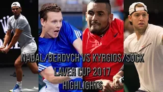 Nadal/Berdych Vs Kyrgios/Sock - Laver Cup 2017 (Highlights HD)