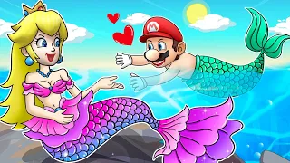 The Romance Of The Mermaid Peach & Mario - Love Story - Super Mario Bros Animation