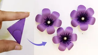 Easy Paper Flower Making Idea|Paper Flower Making Step by Step|DIY Flower Craft