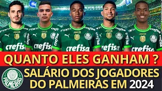 SALÁRIO DOS JOGADORES DO PALMEIRAS EM 2024 ATUALIZADO (BRUNO RODRIGUES, ENDRICK, RAPHAEL VEIGA,RONY)