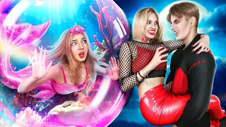 Pareja de Sirenas VS Pareja de Vampiro || Sirena Popular contra Impopular