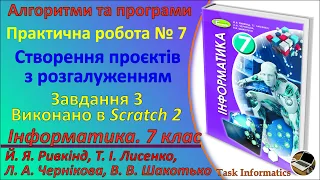 Практична робота № 7.3. Створення проєктів з розгалуженням (Scratch 2) | 7 клас | Ривкінд