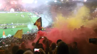 Roma - Juventus 02.03.2015 The atmosphere at Stadio Olimpico PYRO!!!