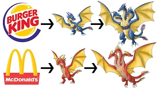 Top Famous Logos as King Ghidorah Evolutions | MonsterVerse Fusion | Maxxive Jumpo