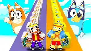 DESAFÍO DE LUCKY BLOCKS BLUEY vs BINGO EN MINECRAFT 😱