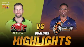 Match 25 I Qualifier I Maratha Arabians vs Qalandars I Aldar Properties Abu Dhabi T10