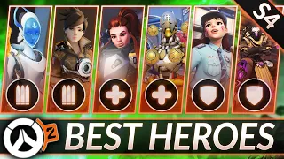 NEW BEST HEROES to MAIN for EVERY RANK in SEASON 4 (FREE WINS) - Overwatch 2 Guide