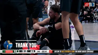 Luka Doncic gets KICKED by Giannis Antetokounmpo into stomach!