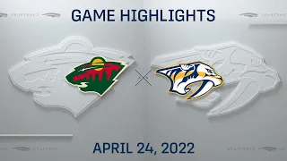 NHL Highlights | Wild vs. Predators - Apr. 24, 2022