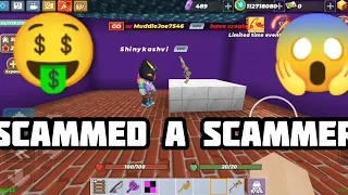 I SCAMMED A SCAMMER IN SKYBLOCK || BLOCKMAN GO #skyblock #blockmango