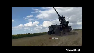 Ukrainian forces fire a French supplied CAESAR 155mm SPG against Russian targets in Kharkiv.