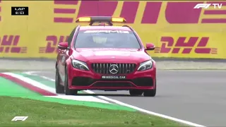 Alan van der Merwe pushing the F1 Medical Car to it's absolute limit around Imola