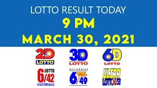 Lotto Result Today March 30 2021 9pm Ez2 Swertres 2D 3D 6D 6/42 6/49 6/58 PCSO