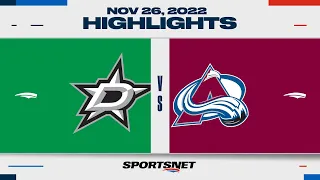 NHL Highlights | Stars vs. Avalanche - November 26, 2022