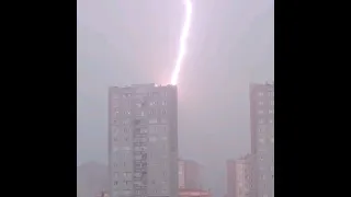 Lightning striking the building multiple times #shorts
