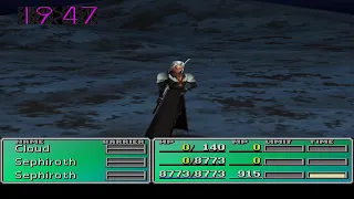 Final Fantasy VII - Sephiroth vs Emerald Weapon (Damage Overflow Glitch)