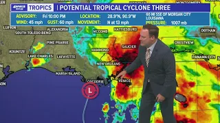 Friday 10 pm tropical update: Heavy rain moves toward Mississippi