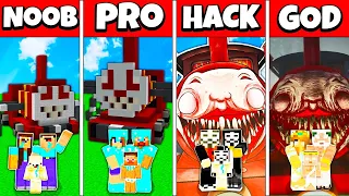CHOO-CHOO CHARLES BUILD CHALLENGE - NOOB vs PRO vs HACKER vs GOD Minecraft Animation