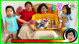 Greedy Daddy In Real Life!  Pretend Play Don't Wake Daddy Challenge!