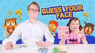 Who's Nose - Guess Your Face Board Game for kids! Daughter tricked Dad!