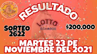 RESULTADO LOTTO SORTEO #2622 DEL MARTES 23 DE NOVIEMBRE DEL 2021 /LOTERÍA DE ECUADOR/