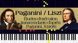 Paganini / Liszt - Études d'exécution transcendante d'après Paganini, S.140/6 | Piano Tutorial