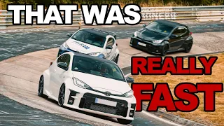 THAT WAS CLOSE!! - Three GR YARIS ATTACK the NÜRBURGRING