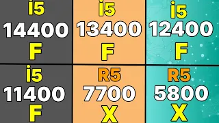 i5 14400f vs ryzen 7 5800x VS R5 7700X VS  I5 13400F VS I5 12440F VS I5 11440F  Gaming Test 2K