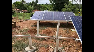 Estrutura de solo caseira para módulos fotovoltaicos